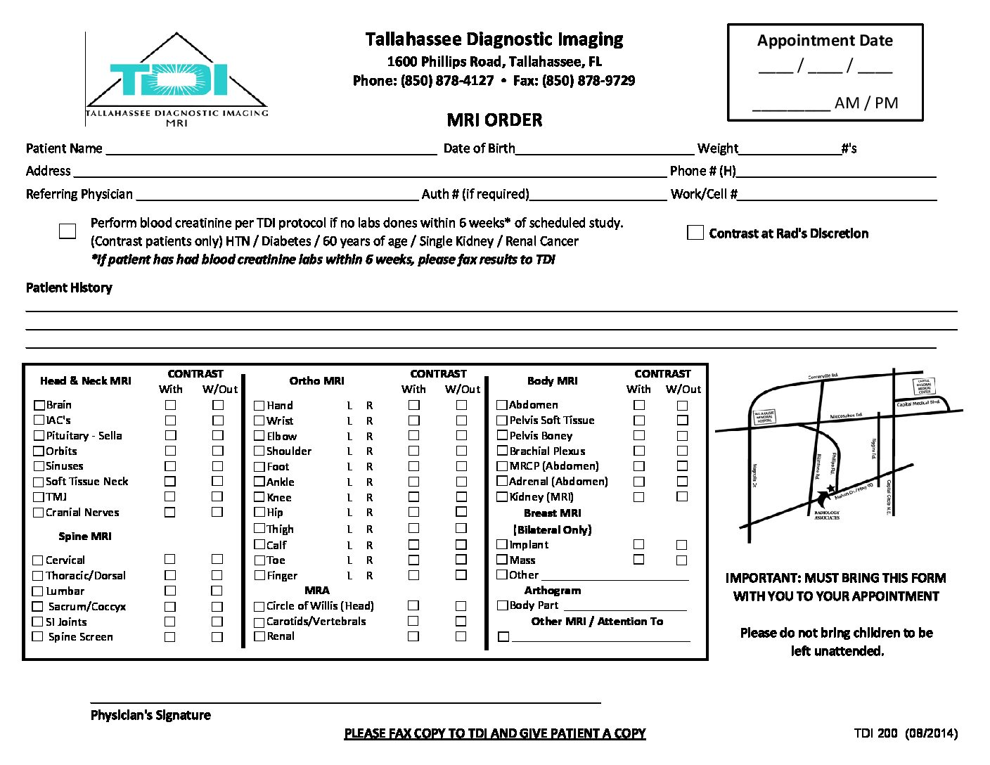 Xxx Sex Movis Mp4 - Exam Request Form - Radiology Associates of Tallahassee